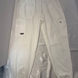 Grey’s Anatomy White Scrub Jogger Pants Cargo Medical
